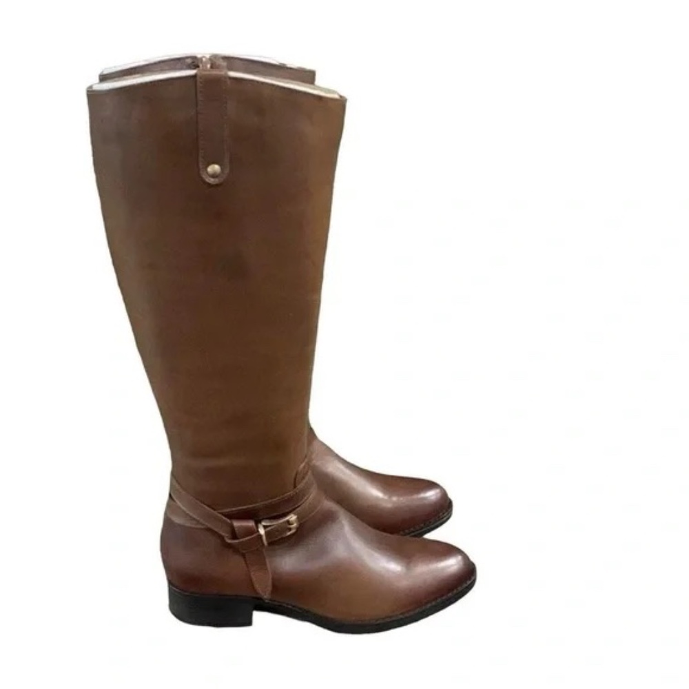 NIB Chelsea & Violet Cognac Gabby Genuine Leather Riding Boots size 7